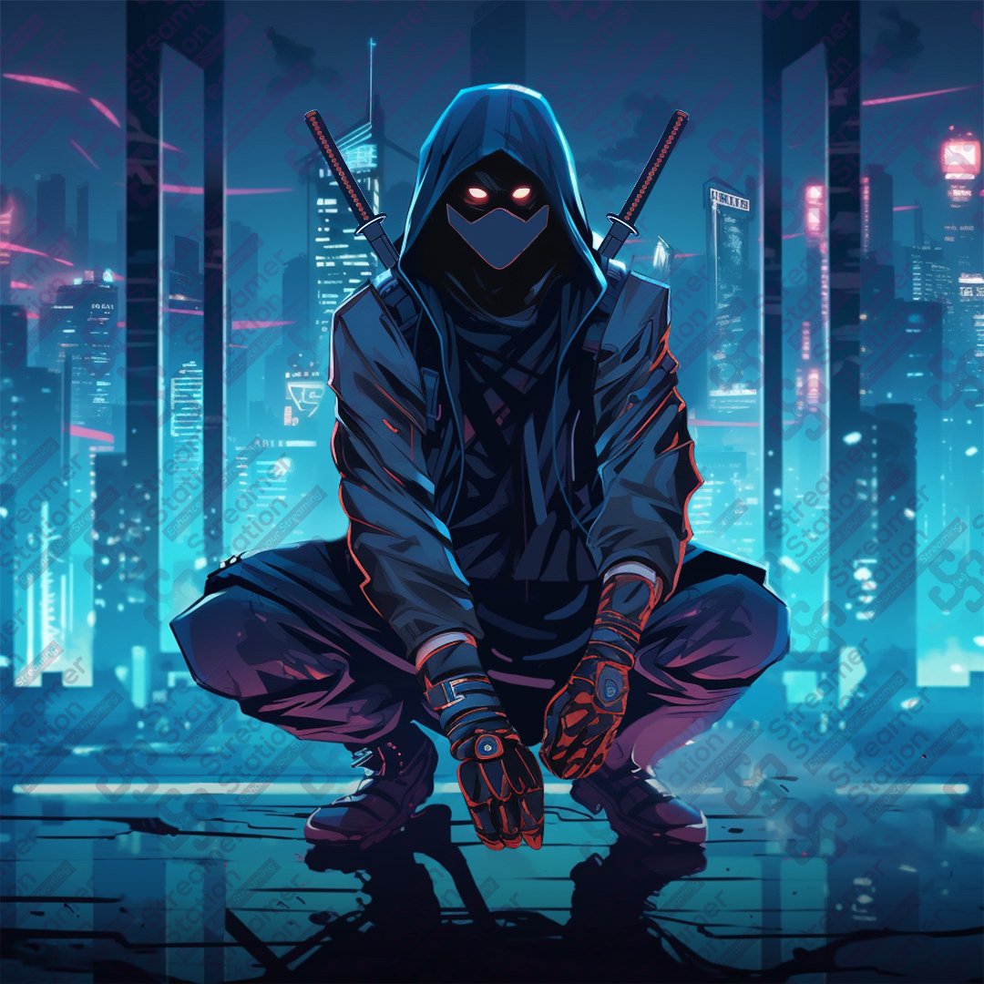 static pfp cyberpunk theme with assassin character